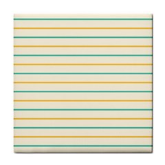 Horizontal Line Yellow Blue Orange Tile Coasters by Mariart