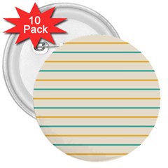 Horizontal Line Yellow Blue Orange 3  Buttons (10 Pack)  by Mariart