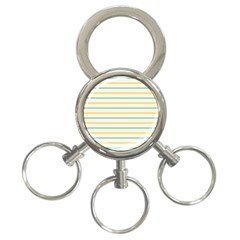 Horizontal Line Yellow Blue Orange 3-ring Key Chains by Mariart