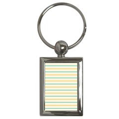 Horizontal Line Yellow Blue Orange Key Chains (rectangle)  by Mariart