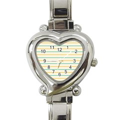 Horizontal Line Yellow Blue Orange Heart Italian Charm Watch by Mariart