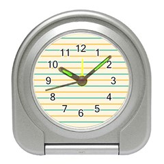 Horizontal Line Yellow Blue Orange Travel Alarm Clocks