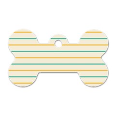 Horizontal Line Yellow Blue Orange Dog Tag Bone (two Sides)