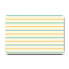 Horizontal Line Yellow Blue Orange Small Doormat  by Mariart