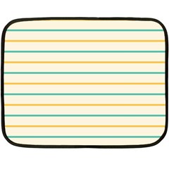 Horizontal Line Yellow Blue Orange Double Sided Fleece Blanket (mini)  by Mariart