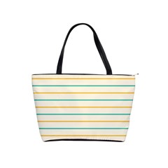 Horizontal Line Yellow Blue Orange Shoulder Handbags by Mariart