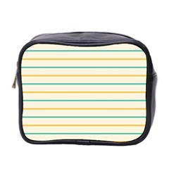 Horizontal Line Yellow Blue Orange Mini Toiletries Bag 2-side by Mariart