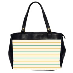 Horizontal Line Yellow Blue Orange Office Handbags (2 Sides)  by Mariart