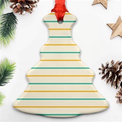 Horizontal Line Yellow Blue Orange Ornament (christmas Tree)  by Mariart