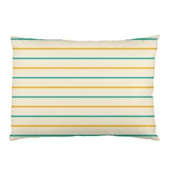 Horizontal Line Yellow Blue Orange Pillow Case (two Sides) by Mariart