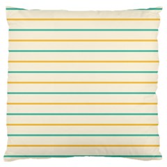 Horizontal Line Yellow Blue Orange Large Cushion Case (two Sides) by Mariart