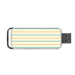 Horizontal Line Yellow Blue Orange Portable Usb Flash (two Sides) by Mariart