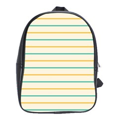 Horizontal Line Yellow Blue Orange School Bags (xl)  by Mariart