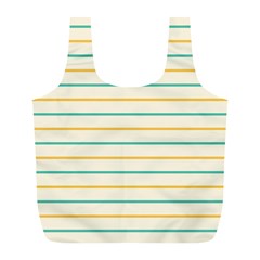 Horizontal Line Yellow Blue Orange Full Print Recycle Bags (l)  by Mariart