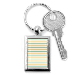 Horizontal Line Yellow Blue Orange Key Chains (rectangle)  by Mariart