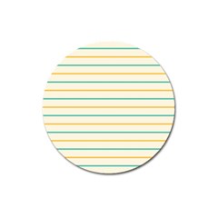 Horizontal Line Yellow Blue Orange Magnet 3  (round)