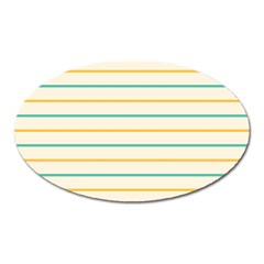 Horizontal Line Yellow Blue Orange Oval Magnet by Mariart