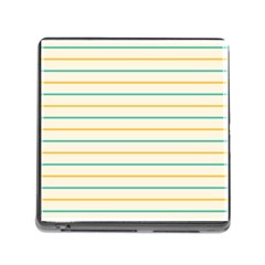 Horizontal Line Yellow Blue Orange Memory Card Reader (square) by Mariart