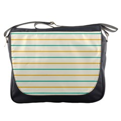 Horizontal Line Yellow Blue Orange Messenger Bags by Mariart