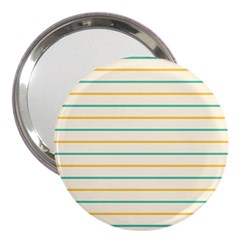 Horizontal Line Yellow Blue Orange 3  Handbag Mirrors by Mariart