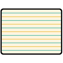 Horizontal Line Yellow Blue Orange Double Sided Fleece Blanket (large)  by Mariart