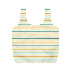 Horizontal Line Yellow Blue Orange Full Print Recycle Bags (m)  by Mariart