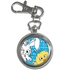 Easter Bunny And Chick  Key Chain Watches by Valentinaart