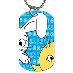 Easter Bunny And Chick  Dog Tag (two Sides) by Valentinaart