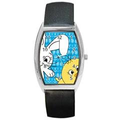 Easter Bunny And Chick  Barrel Style Metal Watch by Valentinaart