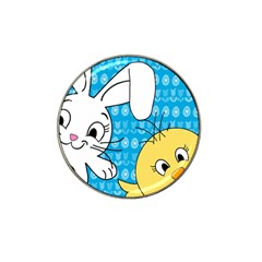 Easter Bunny And Chick  Hat Clip Ball Marker by Valentinaart