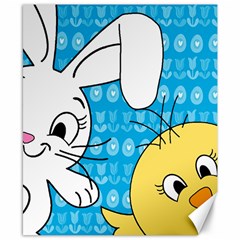 Easter Bunny And Chick  Canvas 8  X 10  by Valentinaart