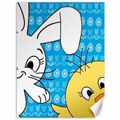 Easter Bunny And Chick  Canvas 36  X 48   by Valentinaart