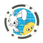 Easter bunny and chick  Poker Chip Card Guard Front