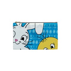 Easter Bunny And Chick  Cosmetic Bag (small)  by Valentinaart