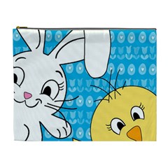 Easter Bunny And Chick  Cosmetic Bag (xl) by Valentinaart