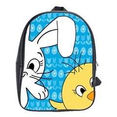 Easter Bunny And Chick  School Bags(large)  by Valentinaart