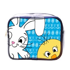 Easter Bunny And Chick  Mini Toiletries Bags by Valentinaart