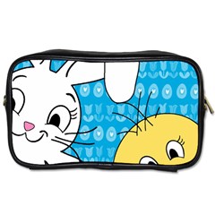 Easter Bunny And Chick  Toiletries Bags by Valentinaart