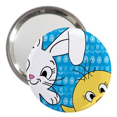 Easter Bunny And Chick  3  Handbag Mirrors by Valentinaart