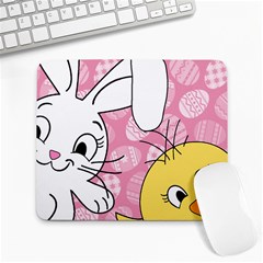 Easter Bunny And Chick  Large Mousepads by Valentinaart