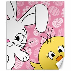 Easter Bunny And Chick  Canvas 8  X 10  by Valentinaart