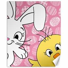 Easter Bunny And Chick  Canvas 16  X 20   by Valentinaart