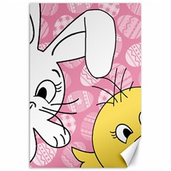 Easter Bunny And Chick  Canvas 20  X 30   by Valentinaart