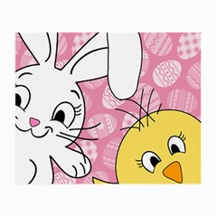 Easter Bunny And Chick  Small Glasses Cloth (2-side) by Valentinaart