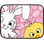 Easter bunny and chick  Double Sided Fleece Blanket (Mini)  35 x27  Blanket Front