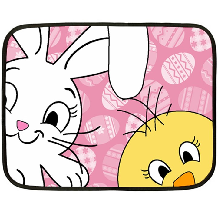 Easter bunny and chick  Double Sided Fleece Blanket (Mini) 