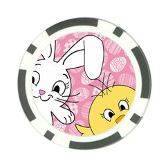 Easter Bunny And Chick  Poker Chip Card Guard (10 Pack) by Valentinaart