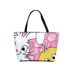 Easter Bunny And Chick  Shoulder Handbags by Valentinaart