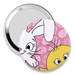 Easter Bunny And Chick  3  Handbag Mirrors by Valentinaart