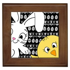 Easter Bunny And Chick  Framed Tiles by Valentinaart